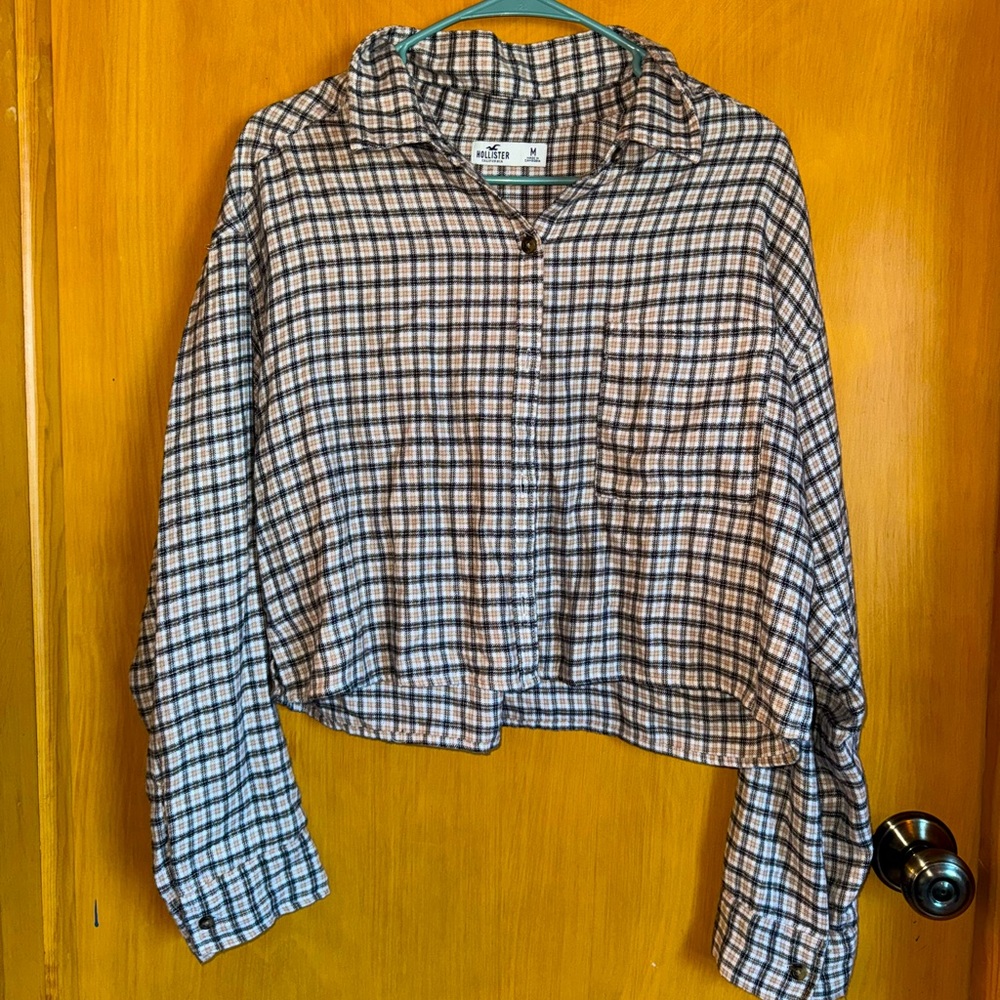 Hollister cropped flannel